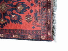 150 x 53 cm Afghan Khan Tribal Terracotta Rug - Rugoutlet