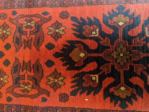 150 x 53 cm Afghan Khan Tribal Terracotta Rug - Rugmaster