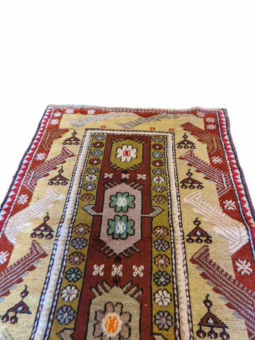 150 x 92 cm Turkish Milas Tribal Brown Small Rug - Rugmaster
