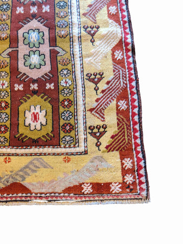 150 x 92 cm Turkish Milas Tribal Brown Small Rug - Rugoutlet