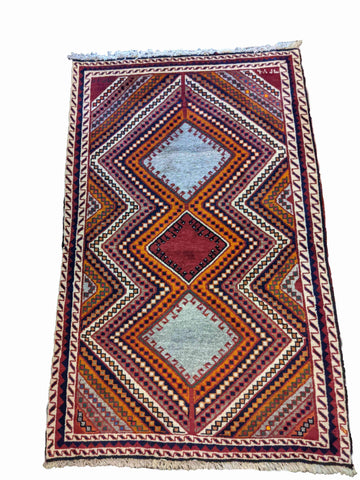 150 x 95 cm Shiraz Qashqai Traditional Multi coloured Rug - Rugoutlet