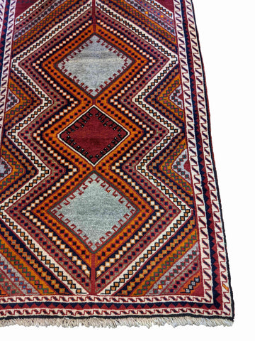 150 x 95 cm Shiraz Qashqai Traditional Multi coloured Rug - Rugoutlet