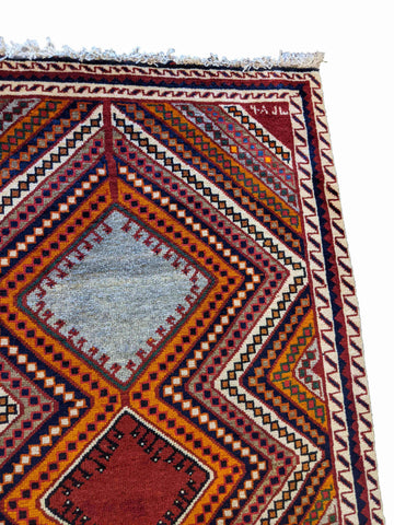 150 x 95 cm Shiraz Qashqai Traditional Multi coloured Rug - Rugoutlet