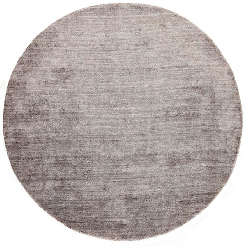 150x150 cm Contemporary Viscose Silver Round Rug - Rugoutlet