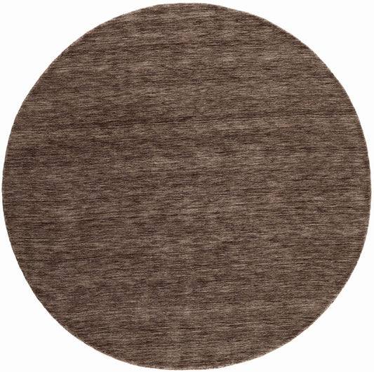 150x150 cm  Indian Wool Multicolor Rug-HLC200126, Dark Brown Round