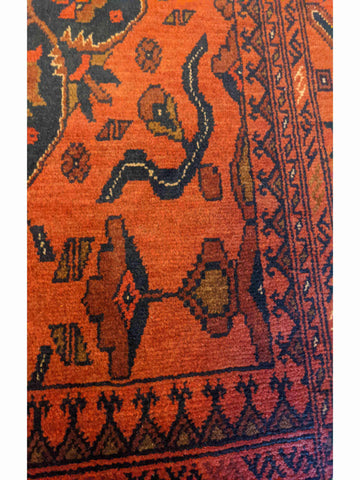 151 x 101 cm Afghan Khan Tribal Red Rug - Rugoutlet