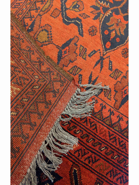 151 x 101 cm Afghan Khan Tribal Red Rug - Rugoutlet