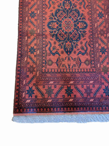 151 x 101 cm Afghan Khan Tribal Red Rug - Rugoutlet