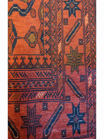 151 x 101 cm Afghan Khan Tribal Red Rug - Rugoutlet