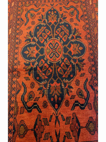 151 x 101 cm Afghan Khan Tribal Red Rug - Rugoutlet