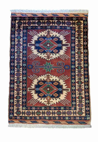 151 x 103 cm Fine Afghan Tribal Terracotta Rug - Rugoutlet