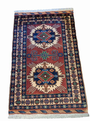 151 x 103 cm Fine Afghan Tribal Terracotta Rug - Rugoutlet