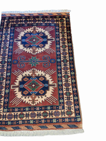 151 x 103 cm Fine Afghan Tribal Terracotta Rug - Rugoutlet