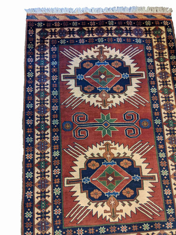 151 x 103 cm Fine Afghan Tribal Terracotta Rug - Rugoutlet