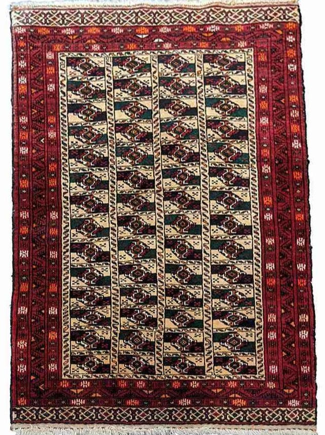 152 x 087 cm Persian Baluch Traditional Beige Rug - Rugmaster