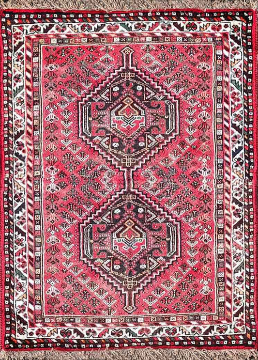 152 x 105 cm Gorgeous Persian Nomad Shiraz Traditional Red Rug - Rugmaster