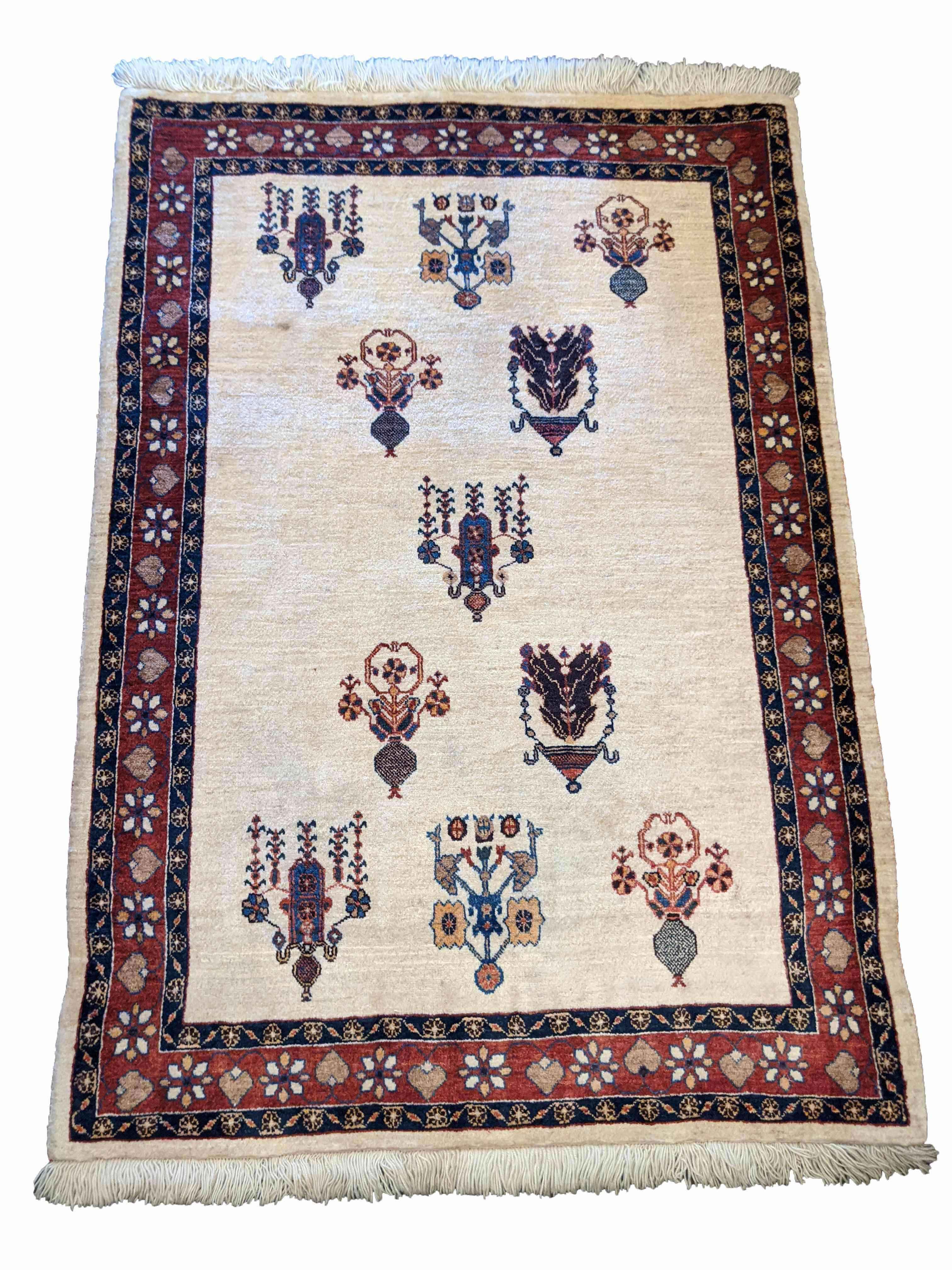 152 x 106 cm Fine Shahsavand Traditional White Rug - Rugmaster