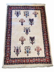 152 x 106 cm Fine Shahsavand Traditional White Rug - Rugoutlet