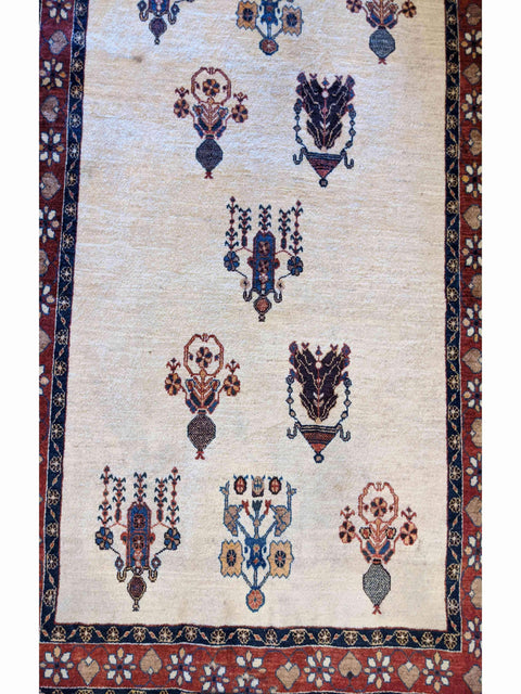 152 x 106 cm Fine Shahsavand Traditional White Rug - Rugoutlet