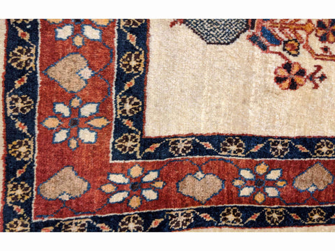 152 x 106 cm Fine Shahsavand Traditional White Rug - Rugoutlet