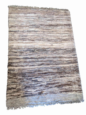 152 x 107 cm Nomadic Persian Gabbeh Tribal Grey Rug - Rugoutlet