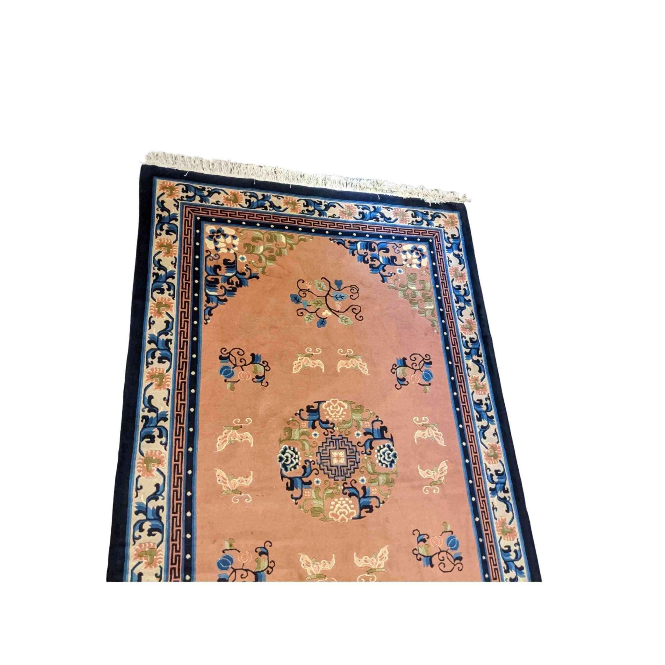 152 x 252 cm old Chinese Traditional Pink Rug - Rugmaster