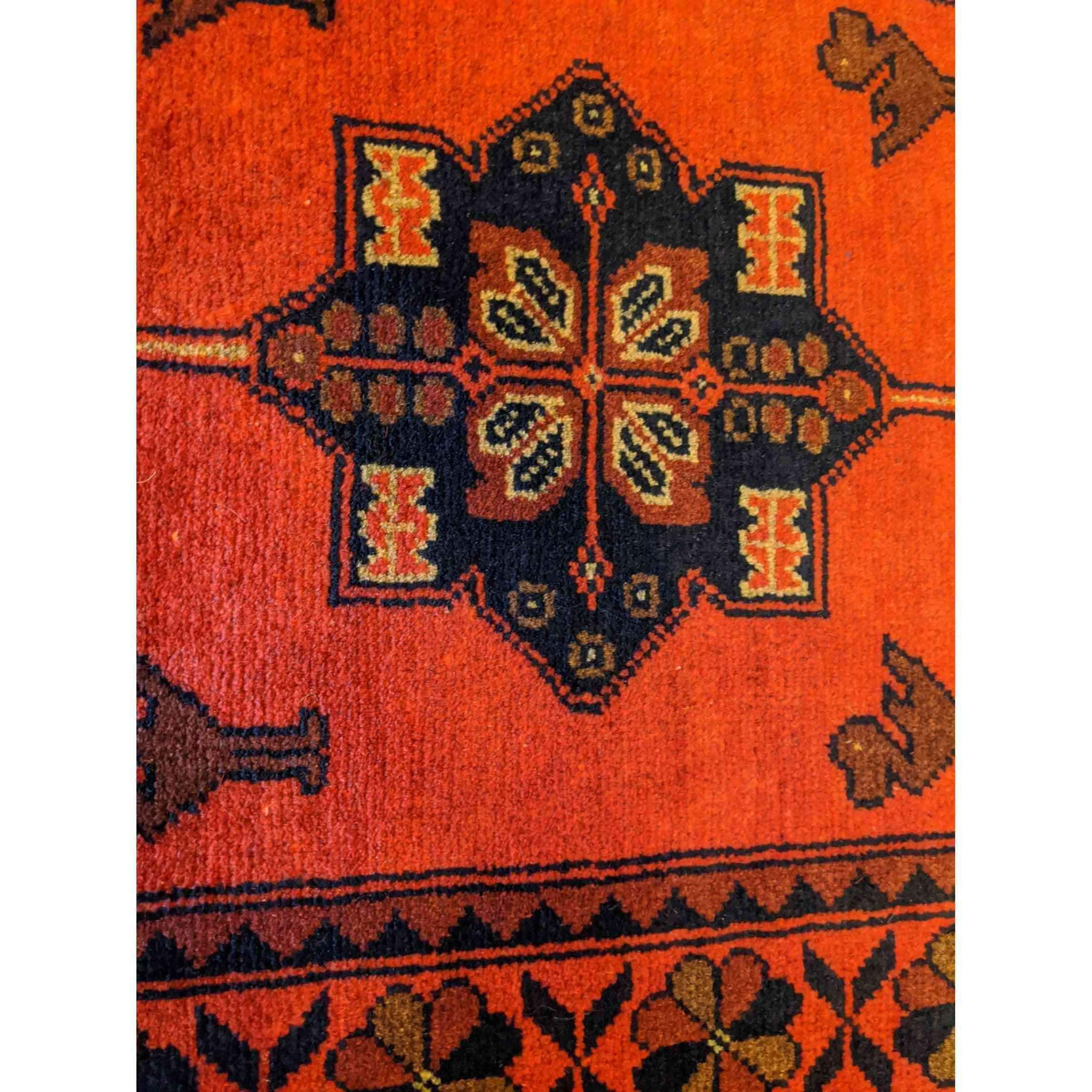 152 x 57 cm Afghan Khan Tribal Red Rug - Rugmaster