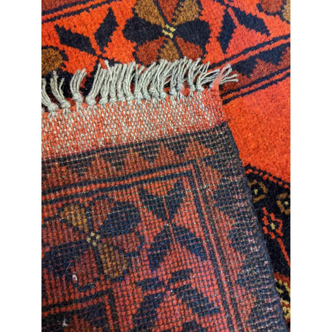 152 x 57 cm Afghan Khan Tribal Red Rug - Rugoutlet