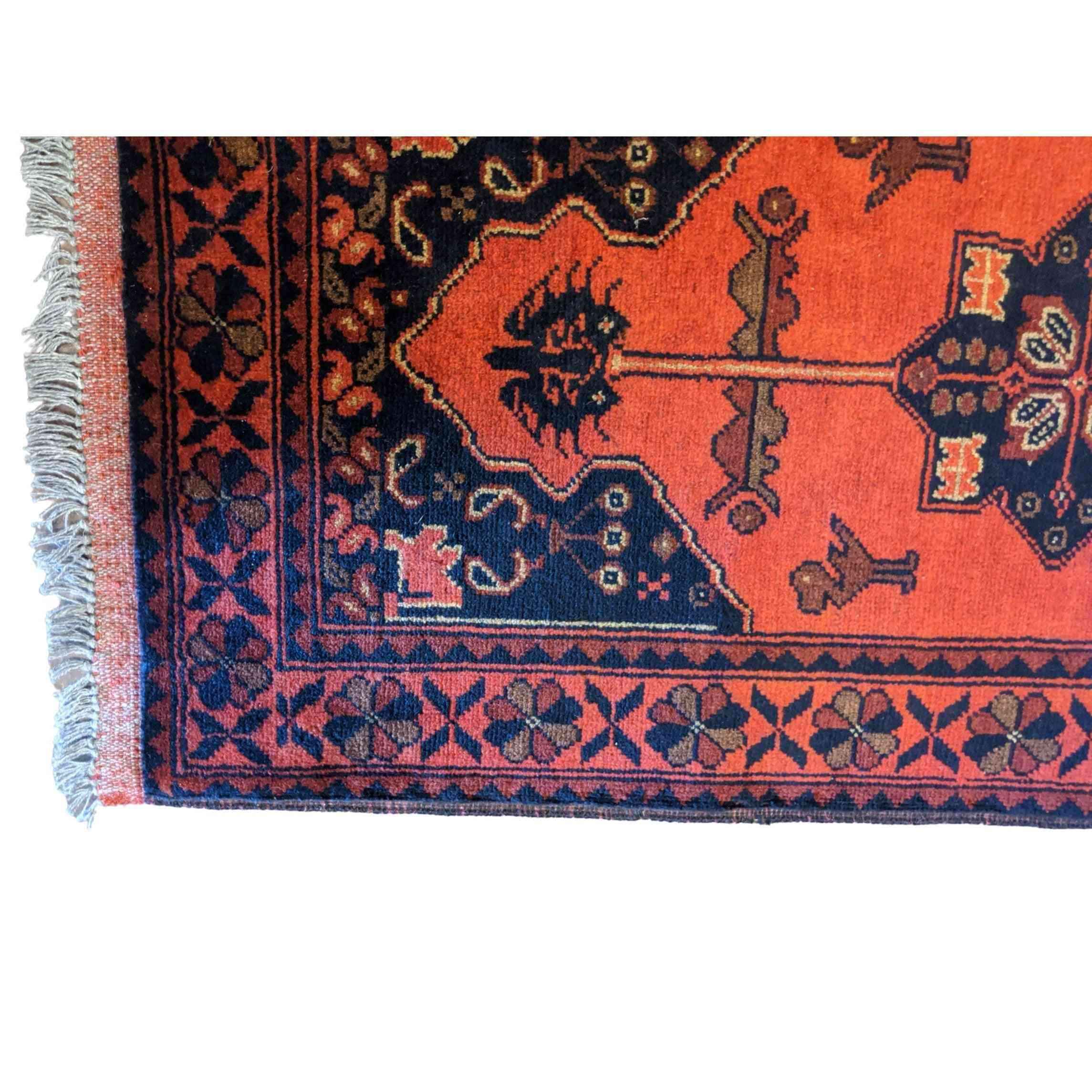 152 x 57 cm Afghan Khan Tribal Red Rug - Rugmaster