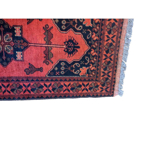 152 x 57 cm Afghan Khan Tribal Red Rug - Rugoutlet