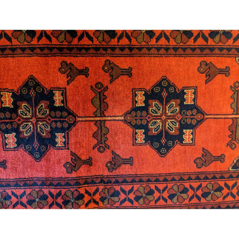 152 x 57 cm Afghan Khan Tribal Red Rug - Rugoutlet