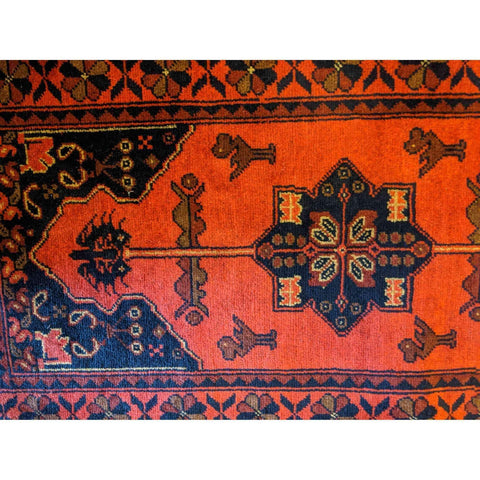 152 x 57 cm Afghan Khan Tribal Red Rug - Rugoutlet