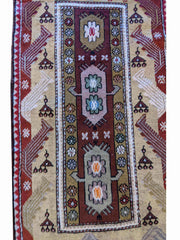 152 x 92 cm Old Turkish Milas Antique Multi coloured Rug - Rugmaster