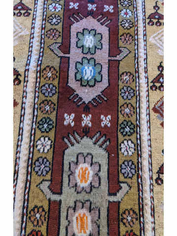 152 x 92 cm Old Turkish Milas Antique Multi coloured Rug - Rugoutlet