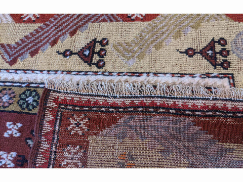 152 x 92 cm Old Turkish Milas Antique Multi coloured Rug - Rugoutlet
