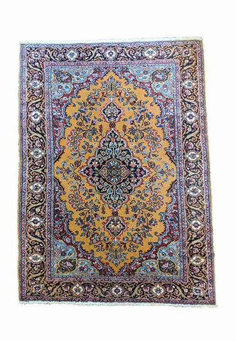 152 x 94 cm Tabriz Traditional Gold Rug - Rugoutlet