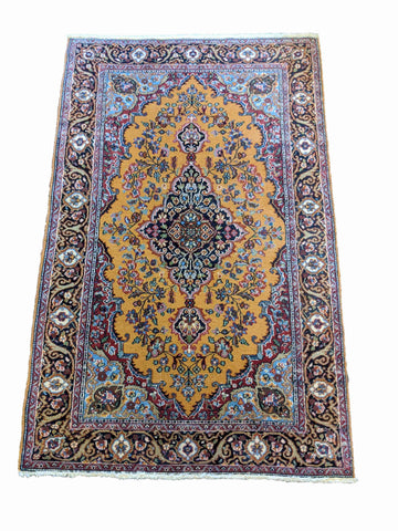 152 x 94 cm Tabriz Traditional Gold Rug - Rugoutlet
