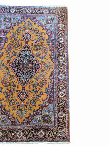 152 x 94 cm Tabriz Traditional Gold Rug - Rugoutlet