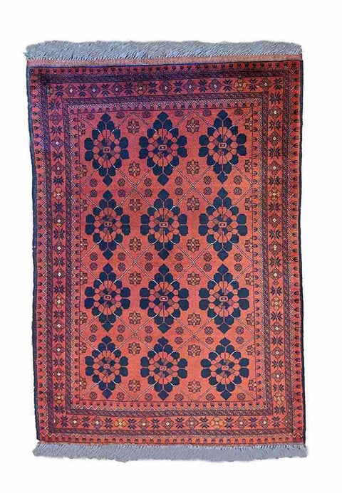 152 x 96 cm Afghan Khan Tribal Red Rug - Rugoutlet