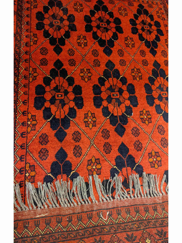 152 x 96 cm Afghan Khan Tribal Red Rug - Rugoutlet
