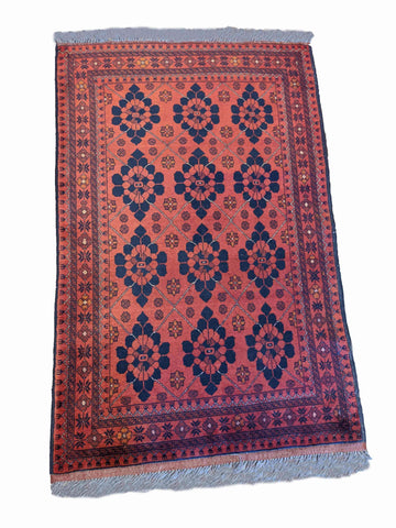 152 x 96 cm Afghan Khan Tribal Red Rug - Rugoutlet
