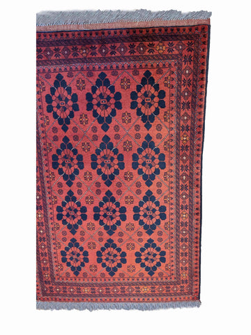 152 x 96 cm Afghan Khan Tribal Red Rug - Rugoutlet