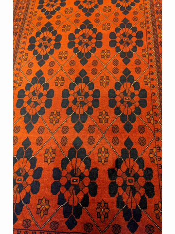 152 x 96 cm Afghan Khan Tribal Red Rug - Rugoutlet