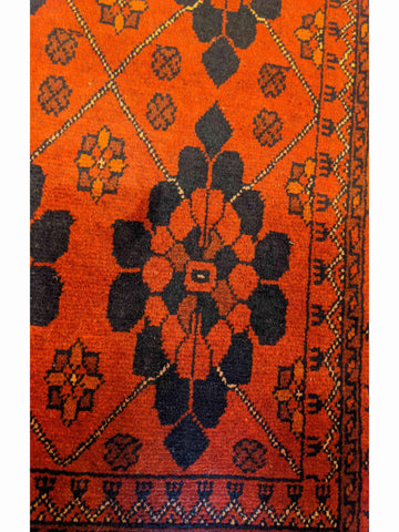 152 x 96 cm Afghan Khan Tribal Red Rug - Rugoutlet