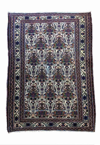 153 x 100 cm Old Afshari Antique Grey Rug - Rugoutlet