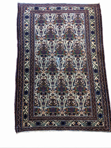 153 x 100 cm Old Afshari Antique Grey Rug - Rugoutlet