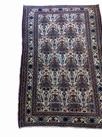 153 x 100 cm Old Afshari Antique Grey Rug - Rugoutlet