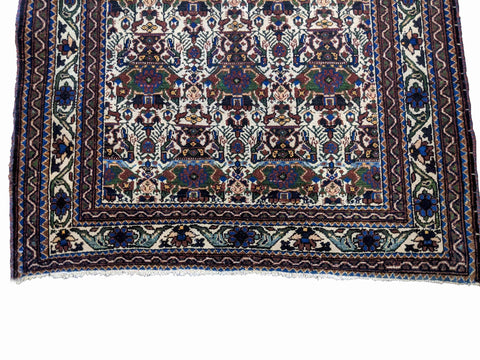 153 x 100 cm Old Afshari Antique Grey Rug - Rugoutlet
