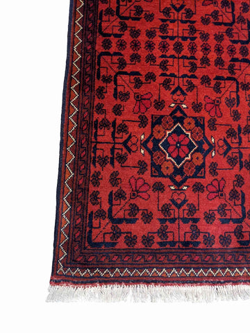 153 x 49 cm Afghan Khan Tribal Red Rug - Rugmaster