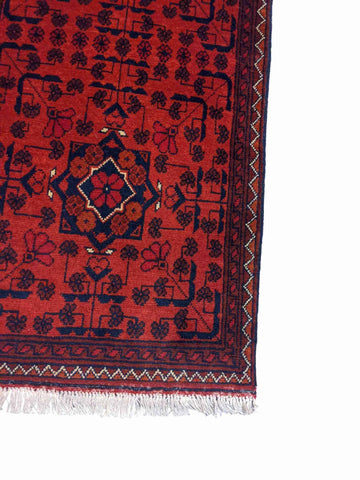 153 x 49 cm Afghan Khan Tribal Red Rug - Rugmaster